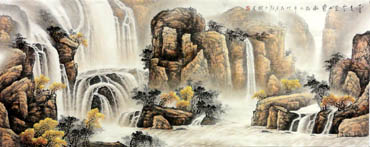 Chinese Waterfall Painting,70cm x 180cm,1144002-x