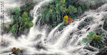 Chinese Waterfall Painting,66cm x 136cm,1145001-x