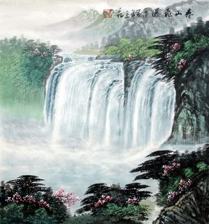 Chinese Waterfall Painting,50cm x 55cm,1146005-x