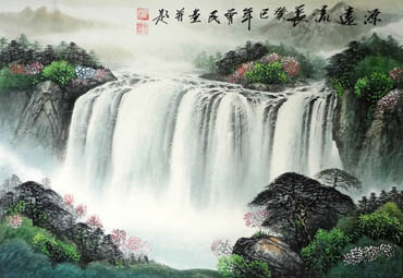 Chinese Waterfall Painting,45cm x 65cm,1146008-x