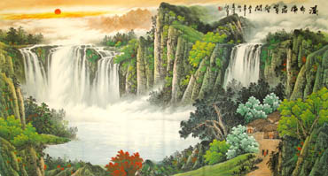 Chinese Waterfall Painting,97cm x 180cm,1151006-x