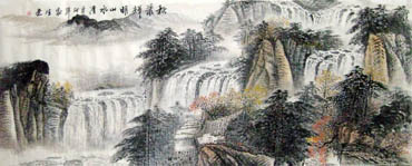 Chinese Waterfall Painting,70cm x 180cm,1156003-x