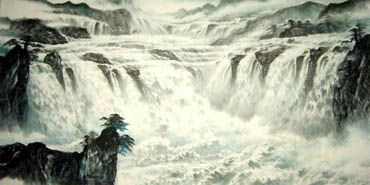 Chinese Waterfall Painting,66cm x 136cm,1157002-x