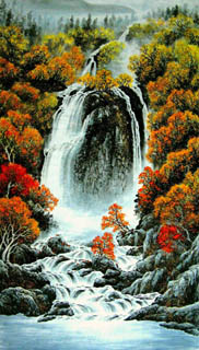 Chinese Waterfall Painting,96cm x 170cm,1157004-x