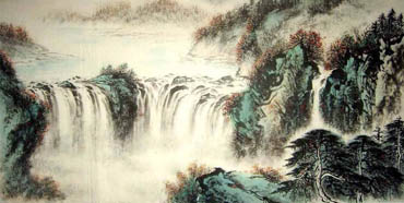 Chinese Waterfall Painting,66cm x 136cm,1157005-x