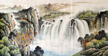 Chinese Waterfall Painting,97cm x 180cm,1158004-x