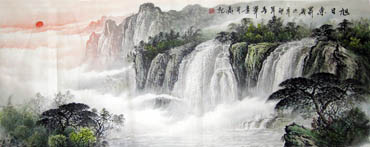 Chinese Waterfall Painting,70cm x 180cm,1159003-x