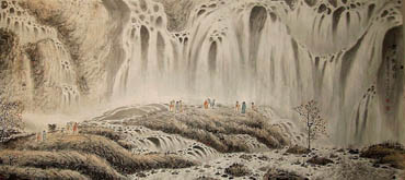 Chinese Waterfall Painting,90cm x 200cm,1452018-x