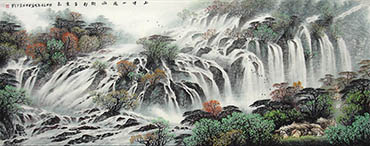 Chinese Waterfall Painting,70cm x 180cm,bj11168003-x