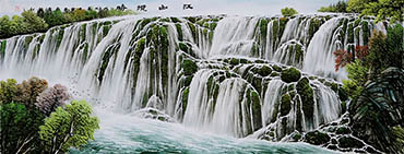 Chinese Waterfall Painting,70cm x 175cm,cyd11123005-x