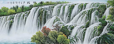 Chinese Waterfall Painting,70cm x 175cm,cyd11123006-x