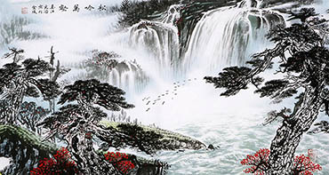 Chinese Waterfall Painting,50cm x 100cm,cyd11123007-x