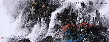 Chinese Waterfall Painting,70cm x 180cm,cyd11123015-x