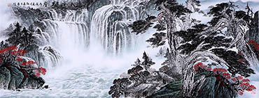 Chinese Waterfall Painting,70cm x 180cm,cyd11123028-x