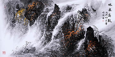Chinese Waterfall Painting,68cm x 136cm,cyd11123032-x