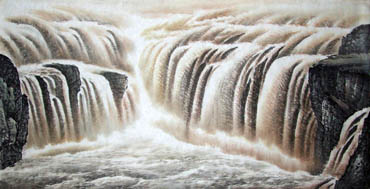 Chinese Yellow River Painting,69cm x 138cm,1007010-x
