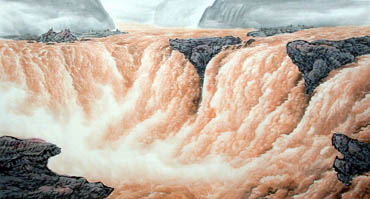 Chinese Yellow River Painting,97cm x 180cm,1047016-x