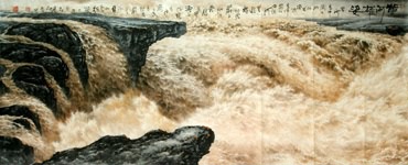 Chinese Yellow River Painting,96cm x 240cm,1097001-x