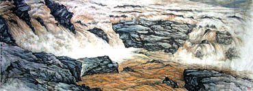 Chinese Yellow River Painting,300cm x 110cm,1122001-x