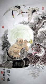 Chinese Zen Buddhism Painting,50cm x 100cm,3518105-x