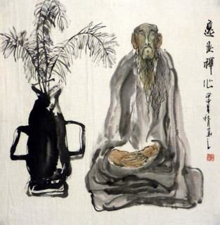 Chinese Zen Buddhism Painting,69cm x 69cm,3785003-x