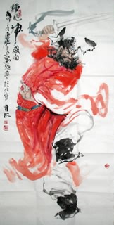Chinese Zhong Kui Painting,69cm x 138cm,3447087-x