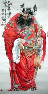 Chinese Zhong Kui Painting,69cm x 138cm,3447090-x