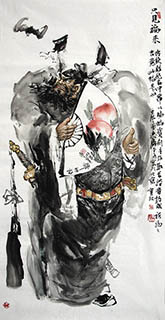 Chinese Zhong Kui Painting,68cm x 136cm,3447151-x