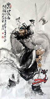 Chinese Zhong Kui Painting,69cm x 138cm,3447152-x