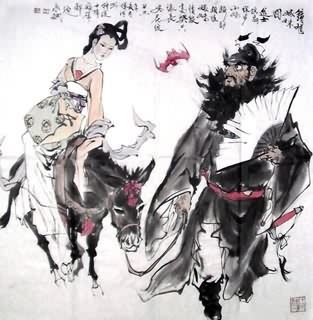 Chinese Zhong Kui Painting,69cm x 69cm,3549003-x