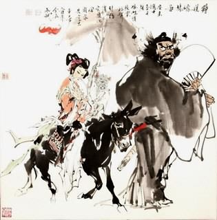 Chinese Zhong Kui Painting,69cm x 69cm,3549005-x