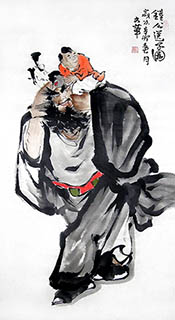 Chinese Zhong Kui Painting,50cm x 100cm,3752010-x