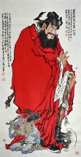 Chinese Zhong Kui Painting,66cm x 136cm,3776005-x
