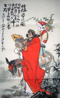 Chinese Zhong Kui Painting,50cm x 33cm,3778004-x