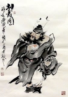 Chinese Zhong Kui Painting,43cm x 65cm,3784005-x