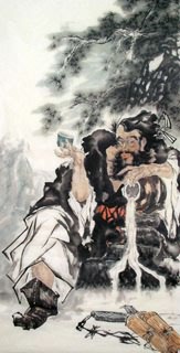 Chinese Zhong Kui Painting,66cm x 136cm,3786002-x