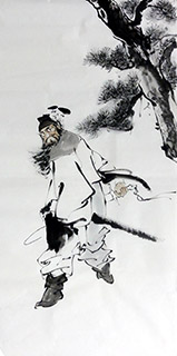 Chinese Zhong Kui Painting,69cm x 138cm,3791012-x