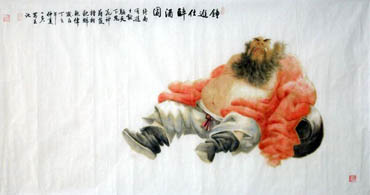 Chinese Zhong Kui Painting,70cm x 135cm,3970006-x