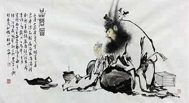 Chinese Zhong Kui Painting,69cm x 138cm,3970030-x