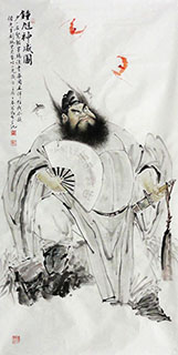 Chinese Zhong Kui Painting,69cm x 138cm,3970033-x