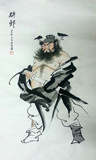 Chinese Zhong Kui Painting,69cm x 138cm,ds31165004-x