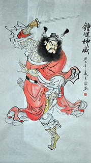 Chinese Zhong Kui Painting,69cm x 138cm,ds31165005-x